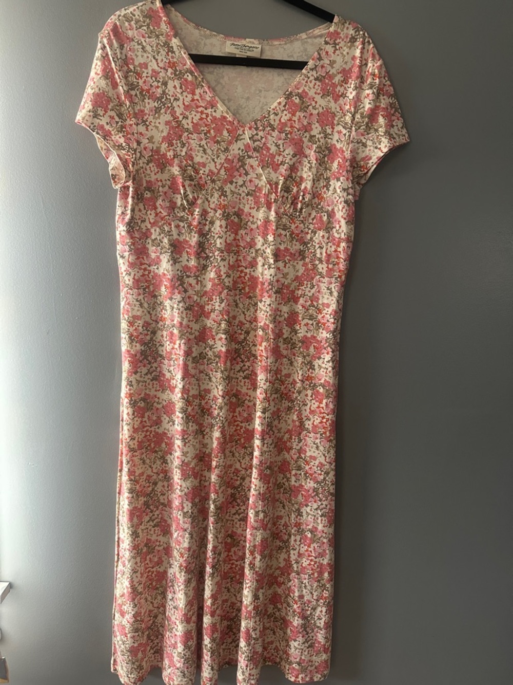 Norm Thompson Cotton Blend Floral Maxi Dress Size Small Cottagecore milkmaid